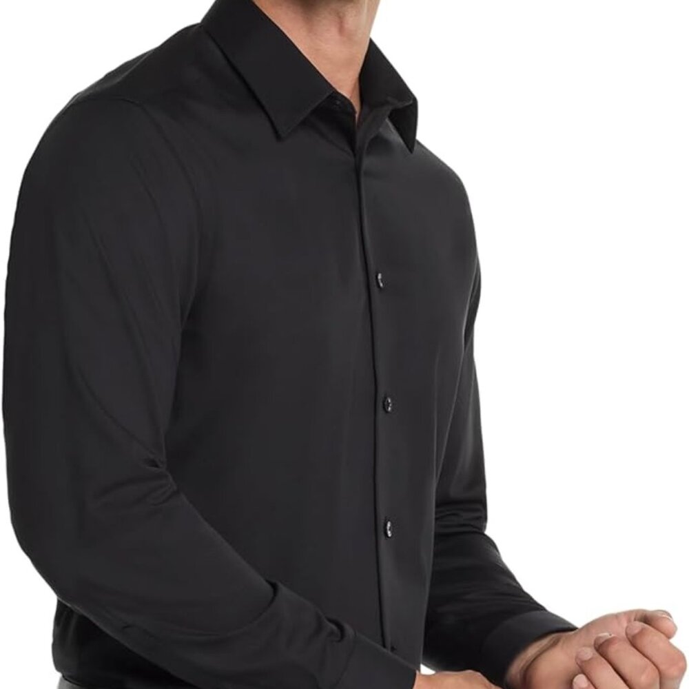 Calvin Klein Men's Slim Fit Non-Iron Herringbone Dress Shirt